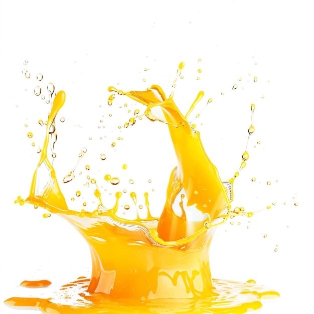 Photo a splash of orange juice with a white background