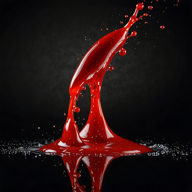 a splash of red liquid with splashes of red liquid