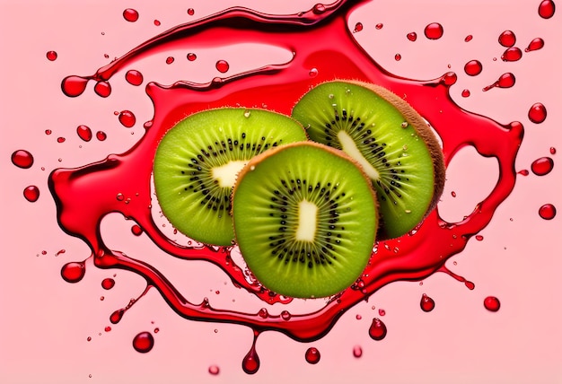 Splash of sliced kiwi