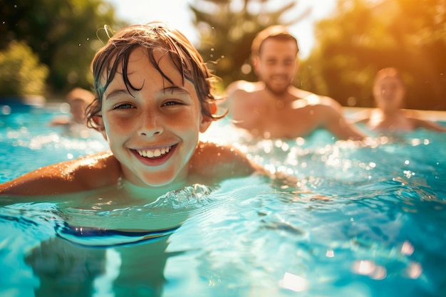 Splash of Smiles Family Fun in the Backyard Pool Sun