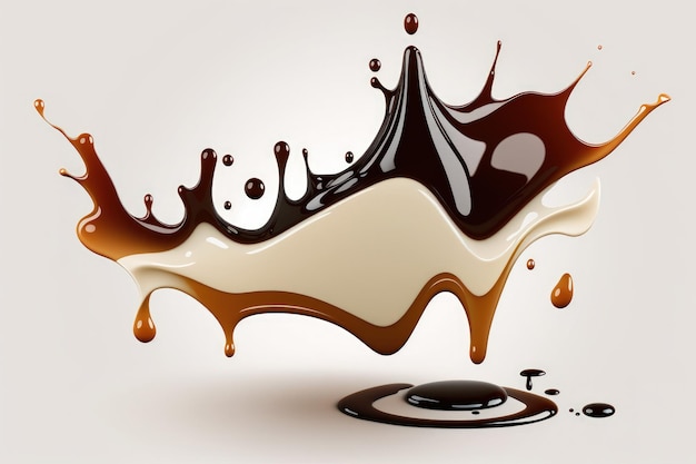 Splash of soy sauce on a white background