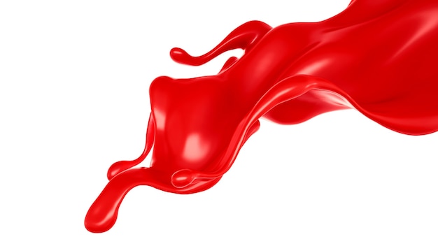 Splash of thick red fluid