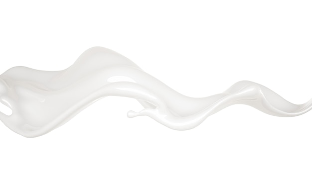 Splash of thick white liquid. 3d illustration, 3d rendering.