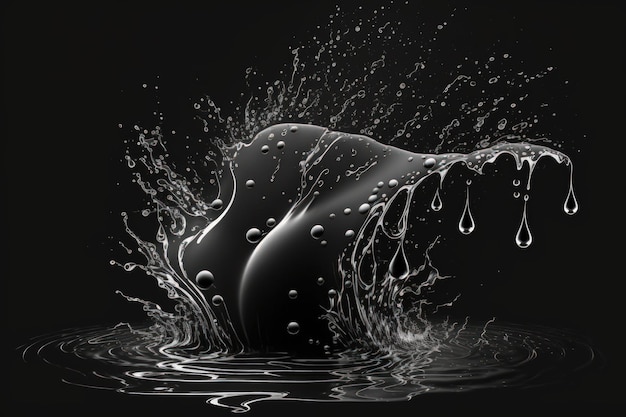 Splash of water on a black background