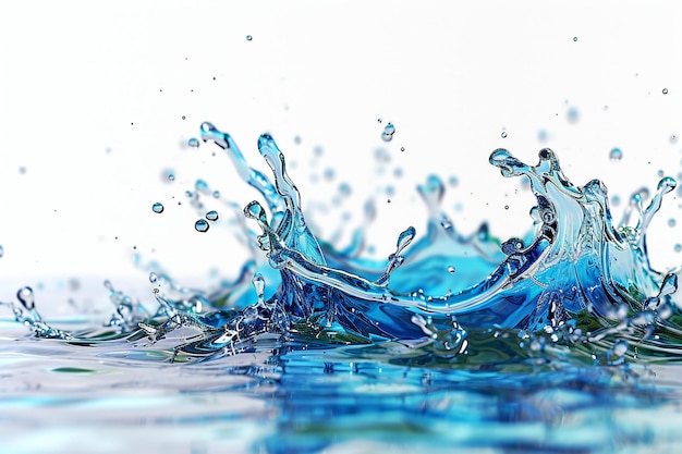 Splash of water on a white background closeup