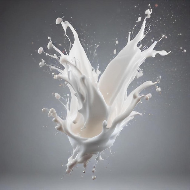 a splash of white milk is shown with a splash of white