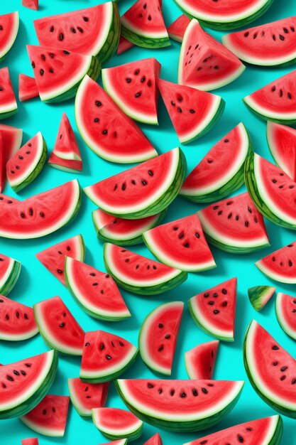 Photo splashed watermelon in summer background