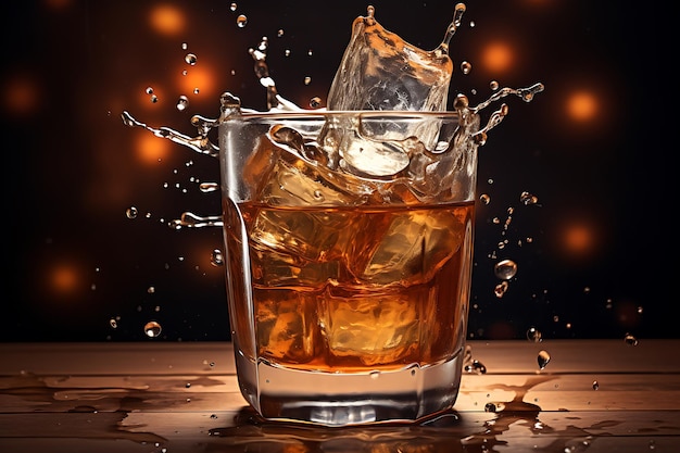 Splashes of cola coffee rum or whiskey drinks