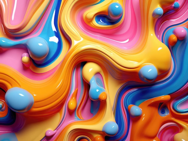 Splashes of multicolored paint