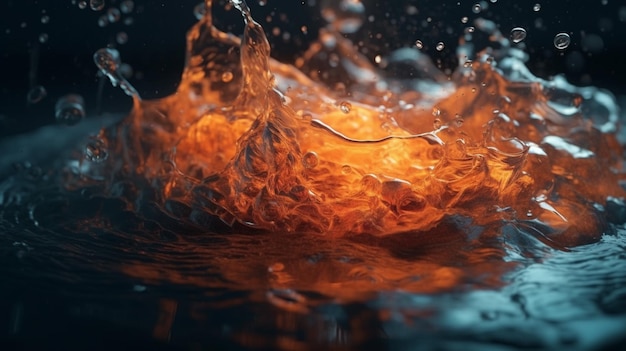 Splashes of orange watergenerative ai