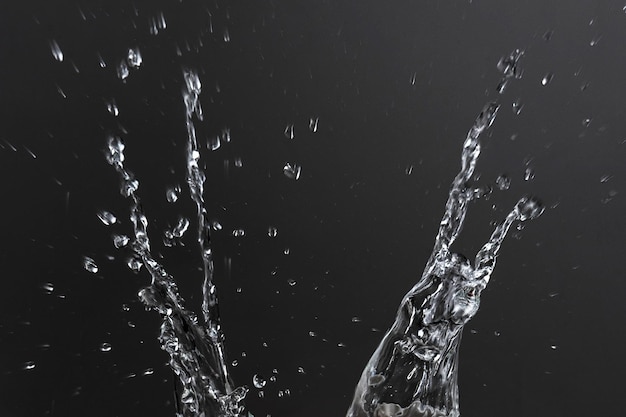 Splashes of water in a plaster pot