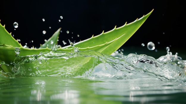 Splashing aloe vera into water