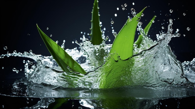 Splashing aloe vera into water