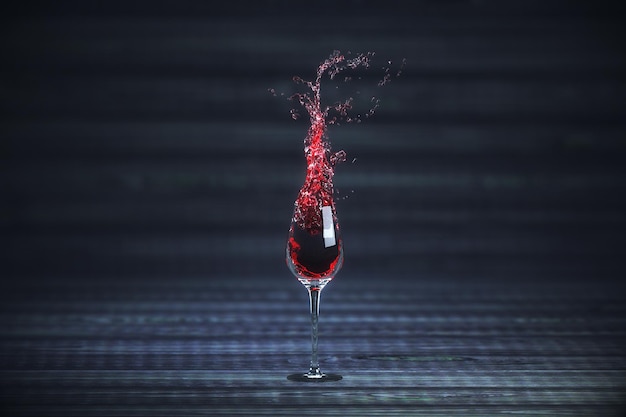 Splashing glass of wine