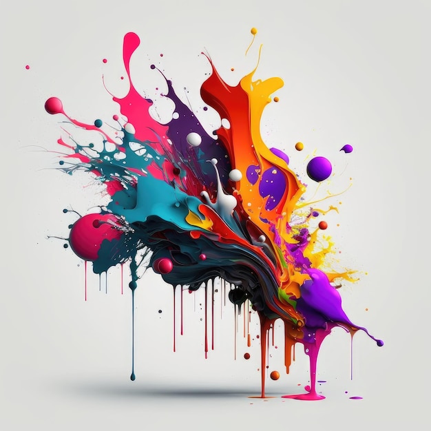 Splatters of colorful concept isolated on background