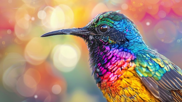 Photo splendid sunbird with its metallic colors