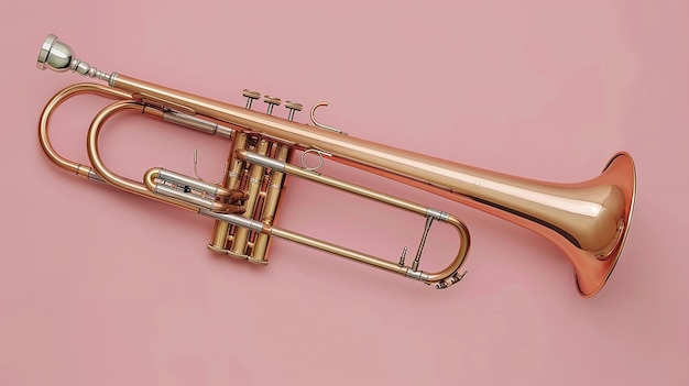 Photo splendid trombone isolated on flat background