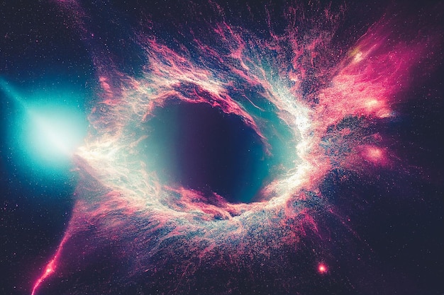 Splendid vibrant color starry galaxy universe in digital art 3D illustration