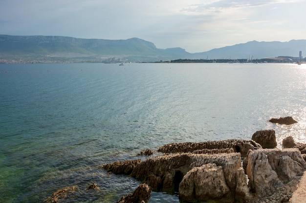 Split Adriatic coast in Croatia dramatic sky seascape