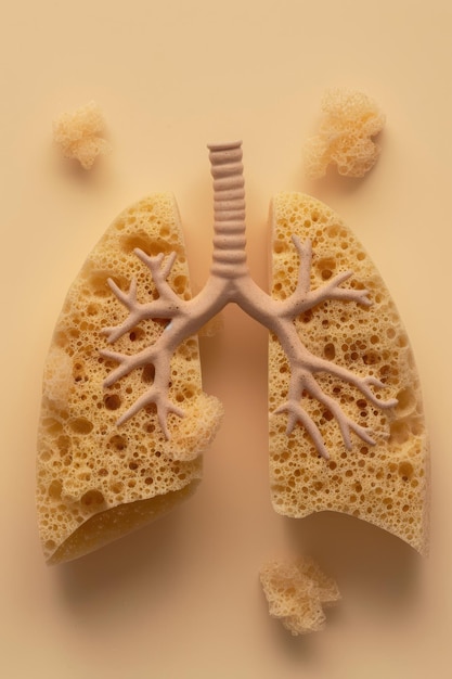 a sponge in the shape of lungs