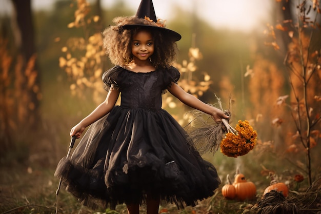 Spooktacular Fun Whimsical Halloween Costume for Little Black Girls