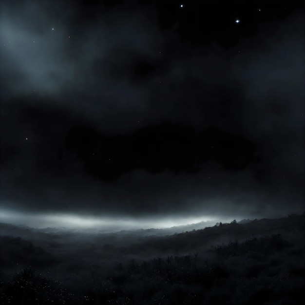 spooky background of Stars in a black sky with moonlight