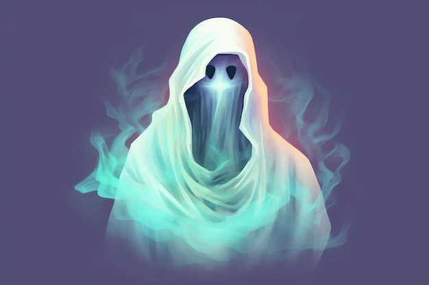 a spooky ghost avatar with a translucent appearance AI generated