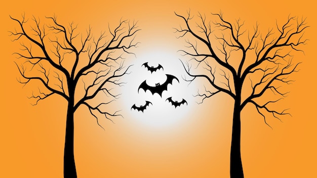 Spooky Halloween background horror orange background Celebration theme Halloween concept