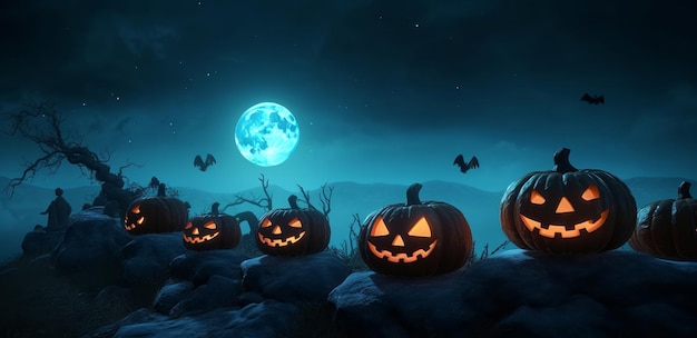 Spooky Halloween Background Illustration AI GenerativexA