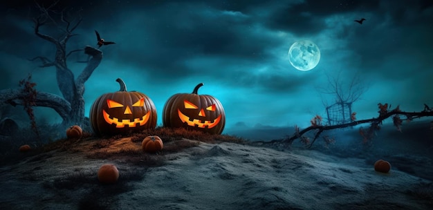 Spooky Halloween Background Illustration AI GenerativexA