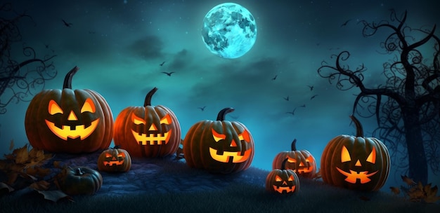 Spooky Halloween Background Illustration AI GenerativexA