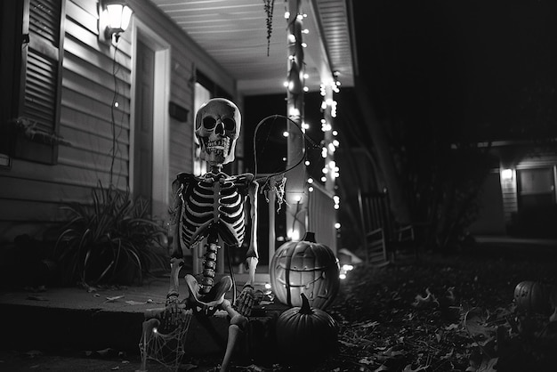 Photo spooky halloween decorations captured creatively with dslr camera