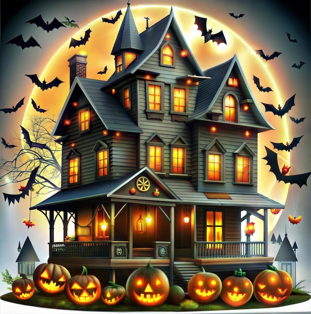 Spooky Halloween House Clipart