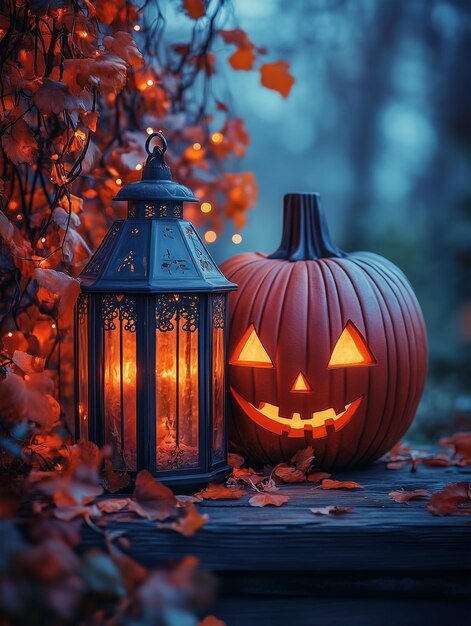 Photo spooky halloween images pumpkins