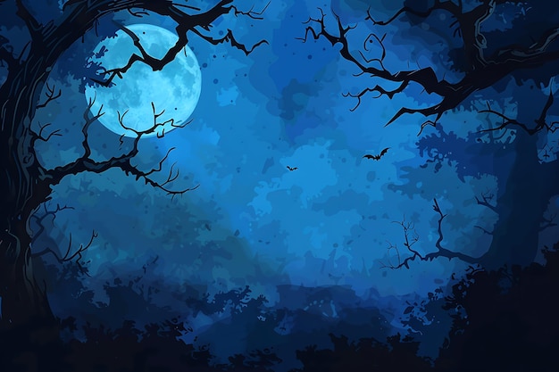 Spooky halloween landscape background