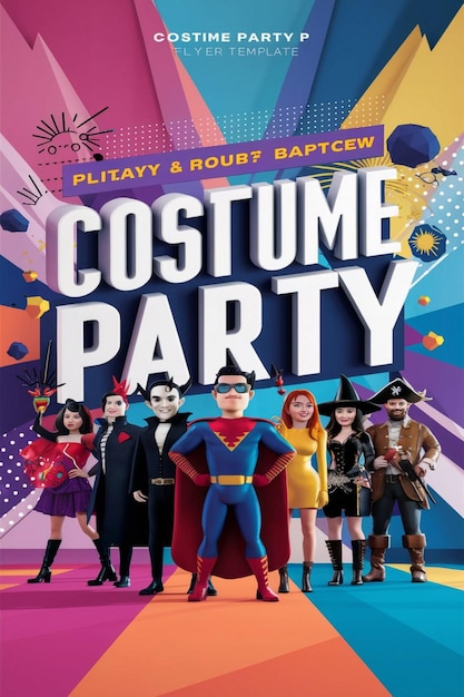 Photo a spooky halloween night in a costume party poster with music and dance