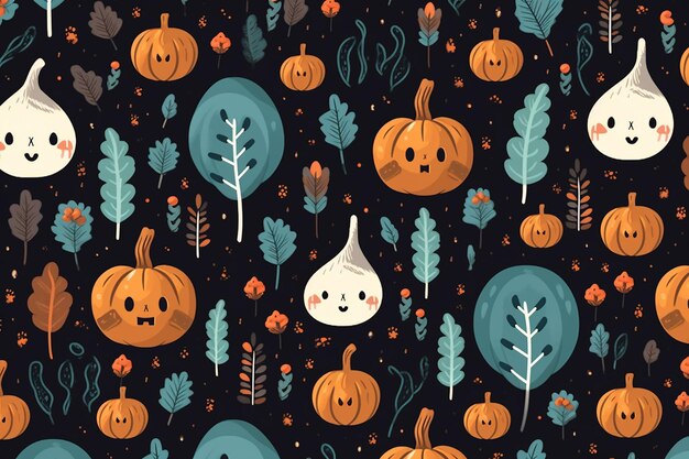 Spooky Halloween Pattern Illustration