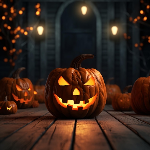 Spooky halloween pumpkin background