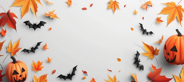 Spooky halloween white background for advertisements with ample space for text placement