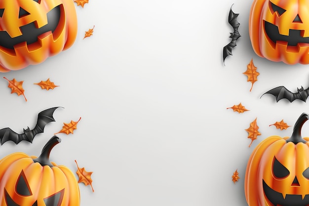 Spooky halloween white background with ample space for advertisements and text placement