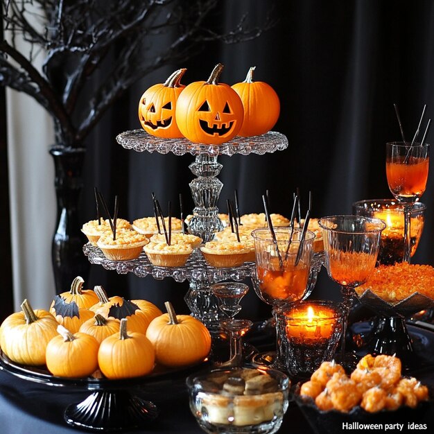 Photo spooky soiree themed snacks drinks and setups for the ultimate halloween party