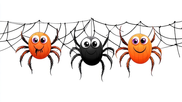 Photo spooky spider trio