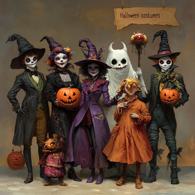 Spooky Styles Festive Halloween Outfits Featuring Witches Ghosts and Monsters