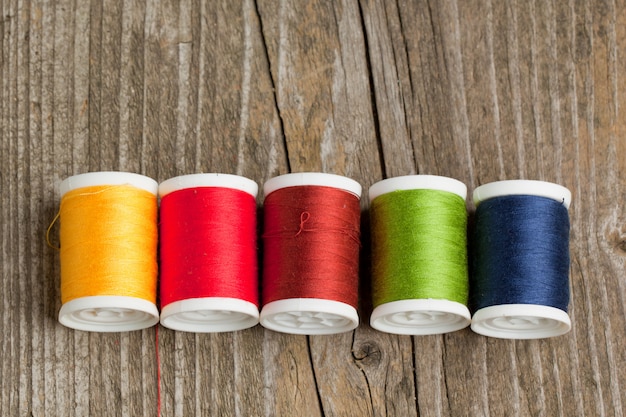 Spools of colorful threads