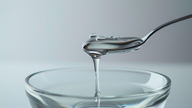 Spoon Dripping Liquid into Bowl