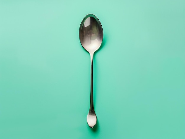 Spoon Handle Isolated on Flat Color Background