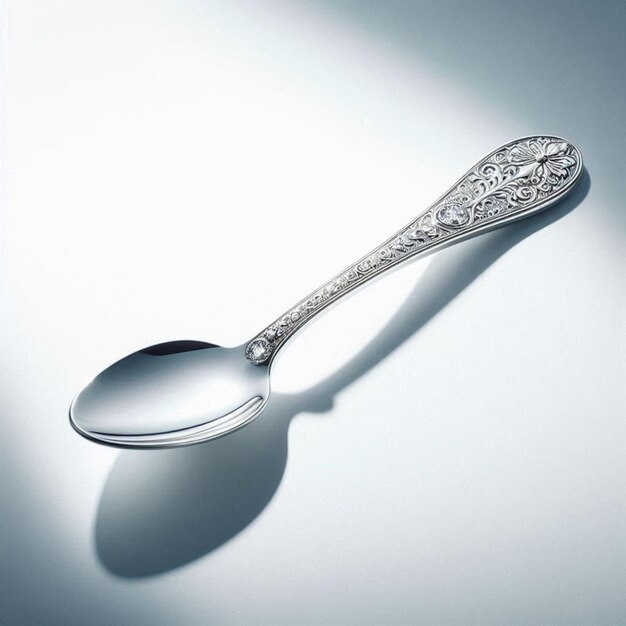 Photo a spoon with a pattern on it is upside down