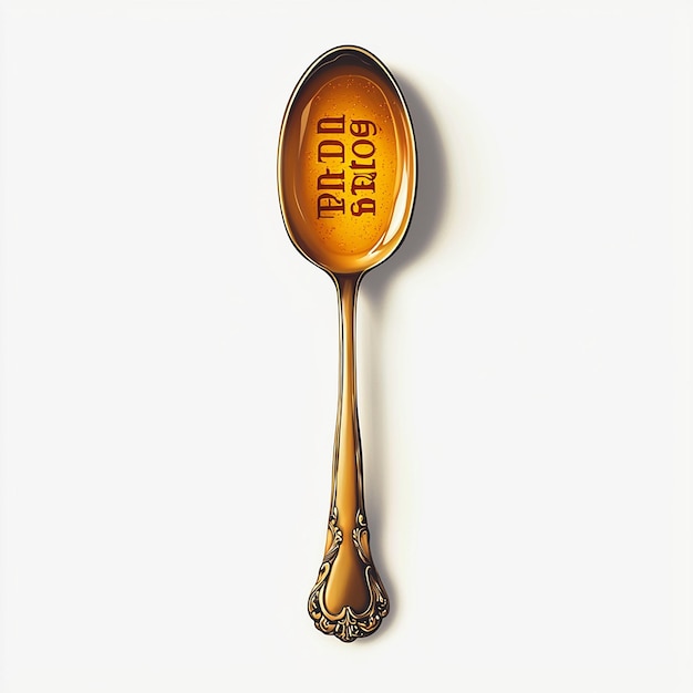 Photo a spoon with the word  br  on it