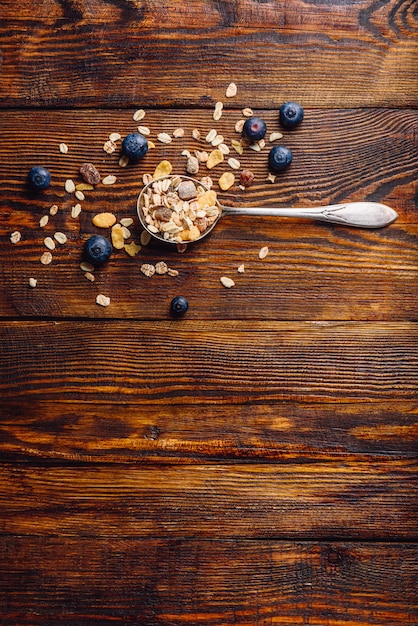 Spoonful of Granola and Blueberry.