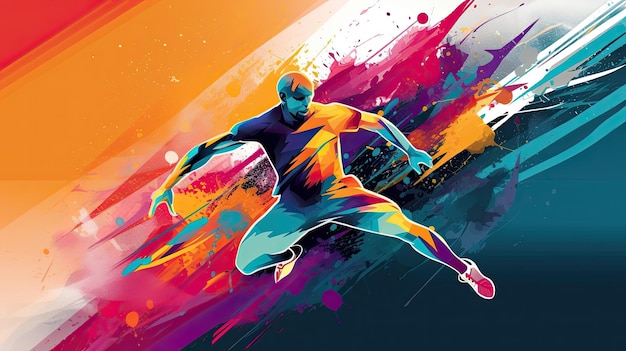 Sport background with energetic motion and vivid colors with copy space